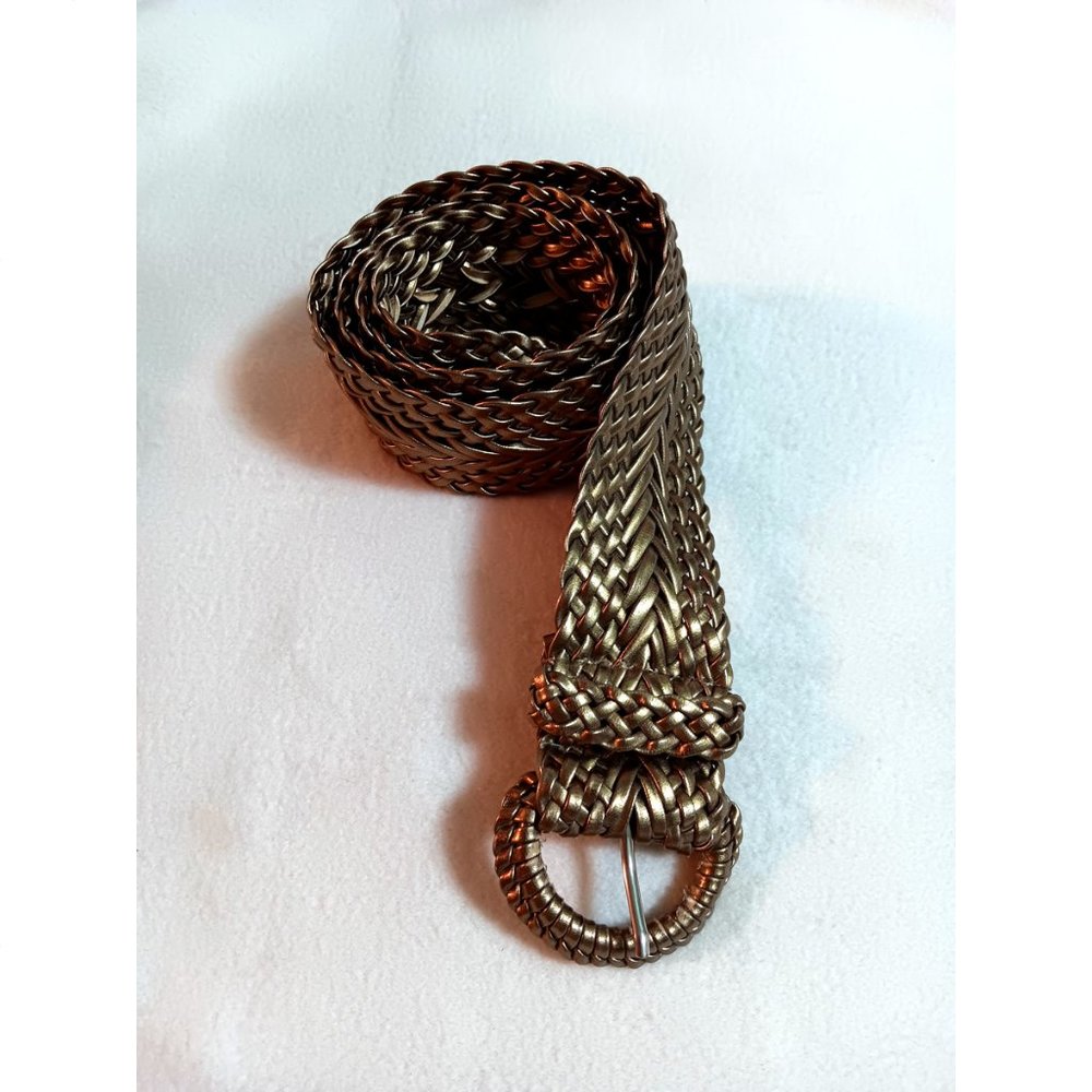 No Boundaries braided belt Size XL - 2 1/8" wide gold tone 48"